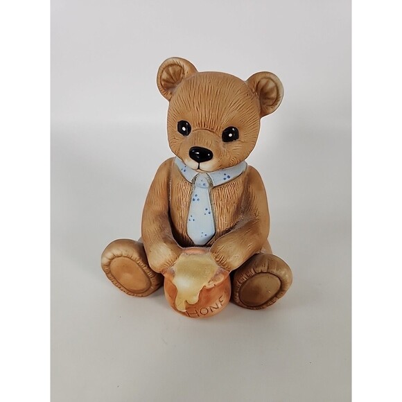 HOMCO CERAMIC BEAR BOY w/HONEY POT & GIRL w/APPLE BASKET FIGURINES #1405 - Picture 10 of 15